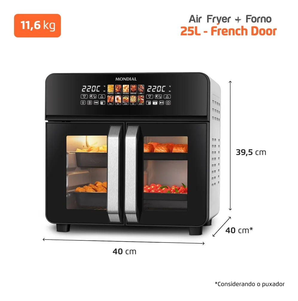 Air Fryer Forno 25l French Door Mondial - AFDO-25L-FD 4