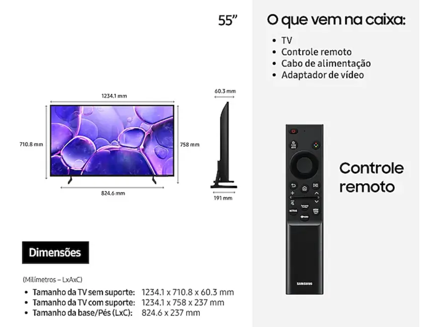 Smart Tv Un55u8100fgxzd Crystal 55 4k Preto Samsung Bivolt 2